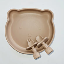 Load image into Gallery viewer, Sleepytot Teddy Silicone Suction Feeding Set -Plate, Bowl & Cutlery