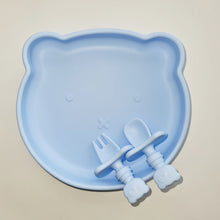 Load image into Gallery viewer, Sleepytot Teddy Silicone Suction Feeding Set -Plate, Bowl & Cutlery