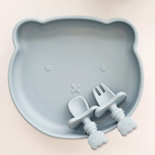 Load image into Gallery viewer, Sleepytot Teddy Silicone Suction Feeding Set -Plate, Bowl & Cutlery